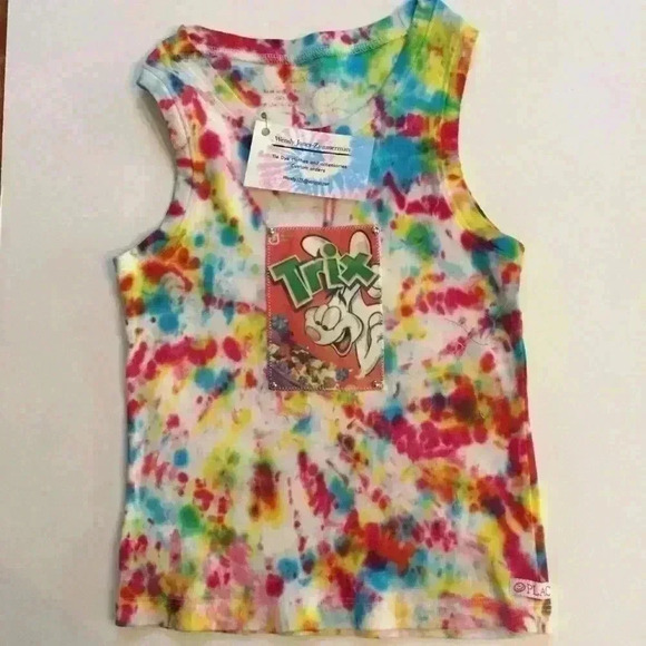 Trix cereal rabbit handmade Tie dye tank girls S - Picture 2 of 3
